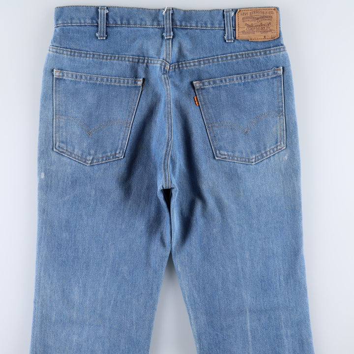 1970'S Levi's 517-0917 Orange Tab Bootcut Denim Pants, Made in USA, Men's Size W33 (approx.), Vintage cotton blue type Vintage Second Hand