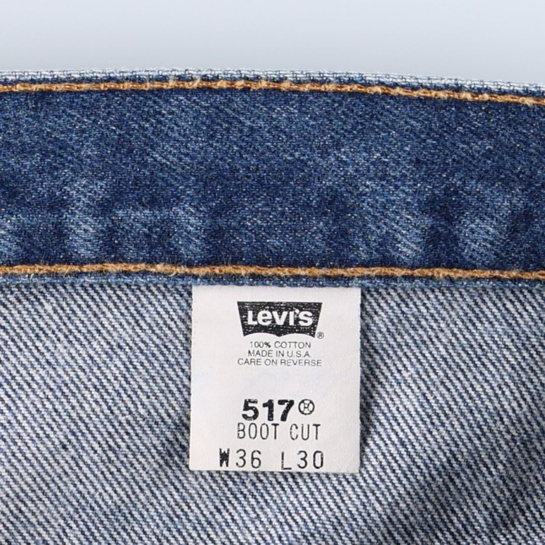 00'S Levi's 517 BOOT CUT Bootcut Denim Pants Made in USA Men's W35 cotton blue type Vintage Second Hand