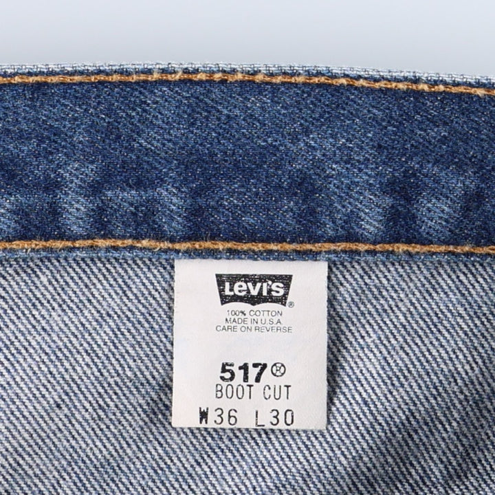 00'S Levi's 517 BOOT CUT Bootcut Denim Pants Made in USA Men's W35 cotton blue type Vintage Second Hand