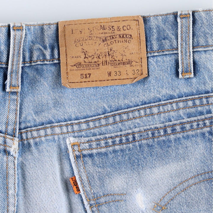 ~1990'S Levi's 517 Orange Tab Bootcut Denim Pants, Made in USA, Men's W32 (approx.), Vintage unclear blue type Vintage Second Hand