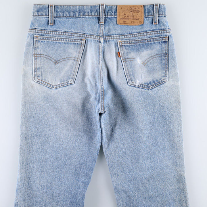 ~1990'S Levi's 517 Orange Tab Bootcut Denim Pants, Made in USA, Men's W32 (approx.), Vintage unclear blue type Vintage Second Hand