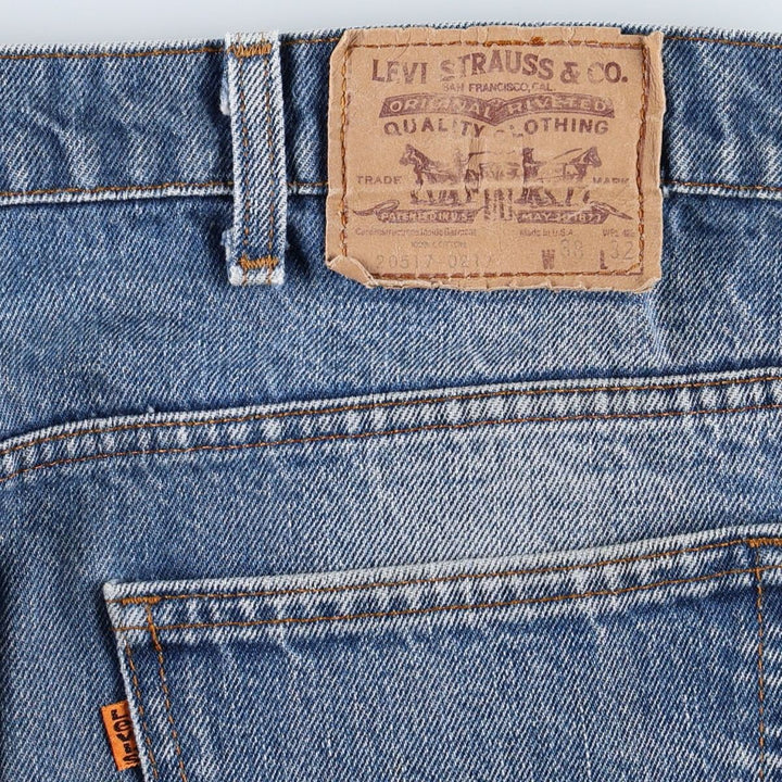 ~90'S Levi's 20517-0217 Bootcut Denim Pants, Made in USA, Men's W37 equivalent, Vintage cotton blue type Vintage Second Hand