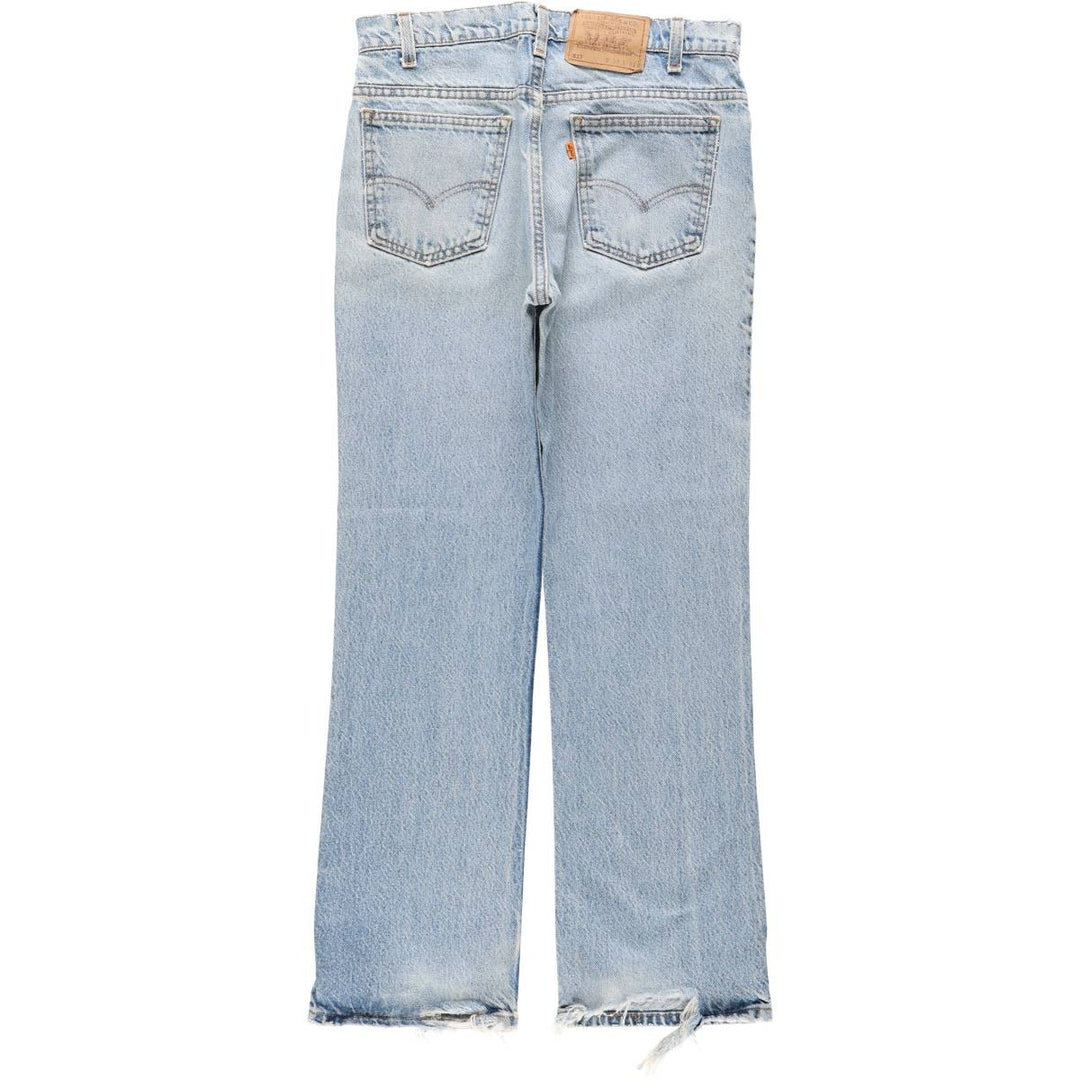 Levi's 517 Orange Tab Bootcut Denim Pants, Made in USA, Men's Size W31 (approx.), Vintage cotton blue type Vintage Second Hand