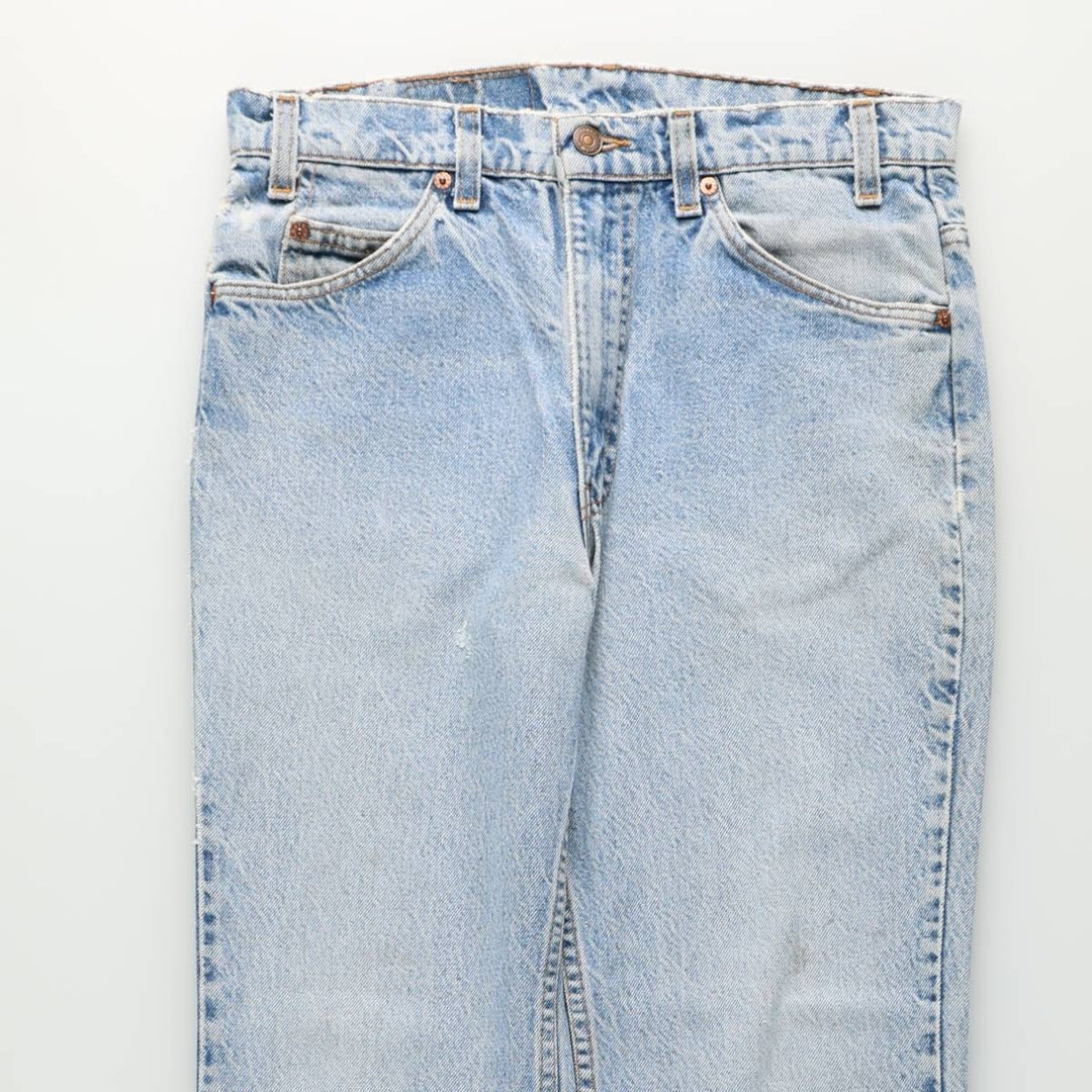 Levi's 517 Orange Tab Bootcut Denim Pants, Made in USA, Men's Size W31 (approx.), Vintage cotton blue type Vintage Second Hand