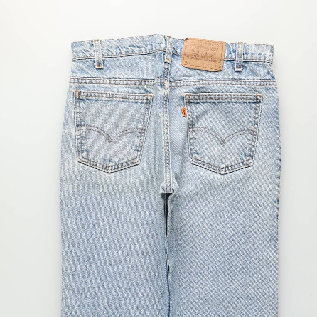 Levi's 517 Orange Tab Bootcut Denim Pants, Made in USA, Men's Size W31 (approx.), Vintage cotton blue type Vintage Second Hand