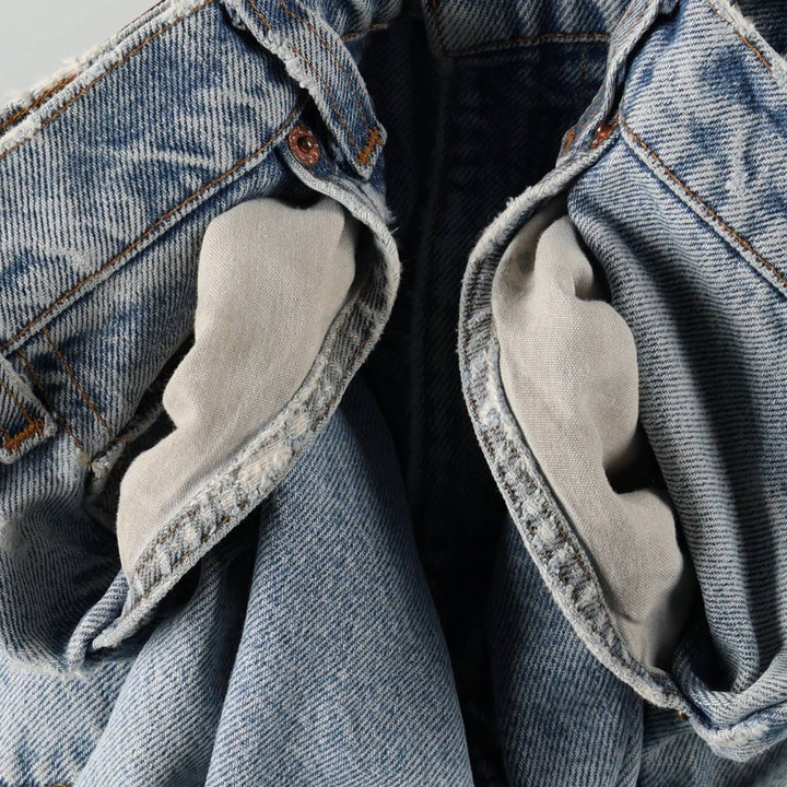 Levi's 517 Orange Tab Bootcut Denim Pants, Made in USA, Men's Size W31 (approx.), Vintage cotton blue type Vintage Second Hand
