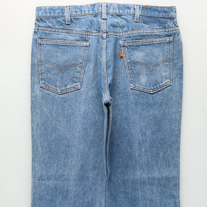 70s-80'S Levi's 20517 0217 Orange Tab Bootcut Denim Pants, Men's W35 (approx.), Vintage unclear blue type Vintage Second Hand