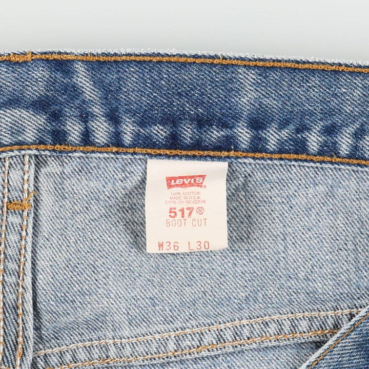 Levi's 517-0217 Bootcut Denim Pants, Made in USA, Men's Size W36 (approx.), Vintage cotton blue type Vintage Second Hand