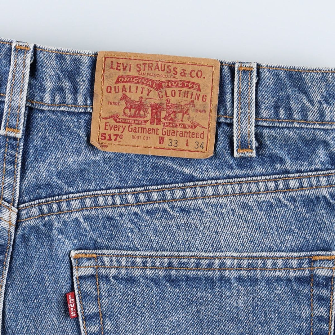 90'S Levi's bootcut denim pants, made in USA, men's size W32 (approx.), vintage. cotton blue type Vintage Second Hand