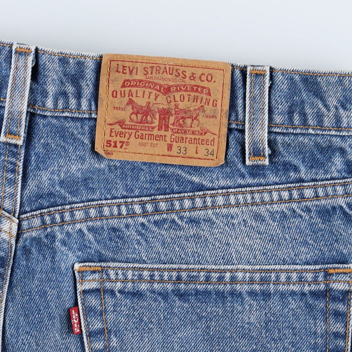 90'S Levi's bootcut denim pants, made in USA, men's size W32 (approx.), vintage. cotton blue type Vintage Second Hand