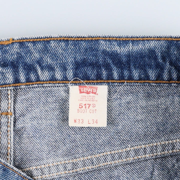 90'S Levi's bootcut denim pants, made in USA, men's size W32 (approx.), vintage. cotton blue type Vintage Second Hand