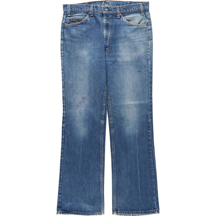 1980'S Levi's 20517 0217 Orange Tab Bootcut Denim Pants, Made in USA, Men's W35 (approx.), Vintage unclear blue type Vintage Second Hand