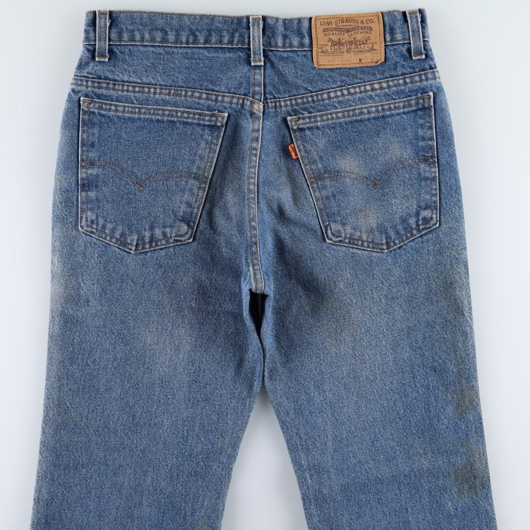 1990'S Levi's 20517 0217 Orange Tab Bootcut Denim Pants, Made in USA, Men's W30 (approx.), Vintage cotton blue type Vintage Second Hand