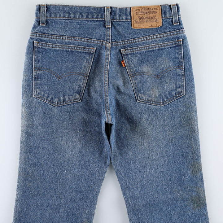 1990'S Levi's 20517 0217 Orange Tab Bootcut Denim Pants, Made in USA, Men's W30 (approx.), Vintage cotton blue type Vintage Second Hand