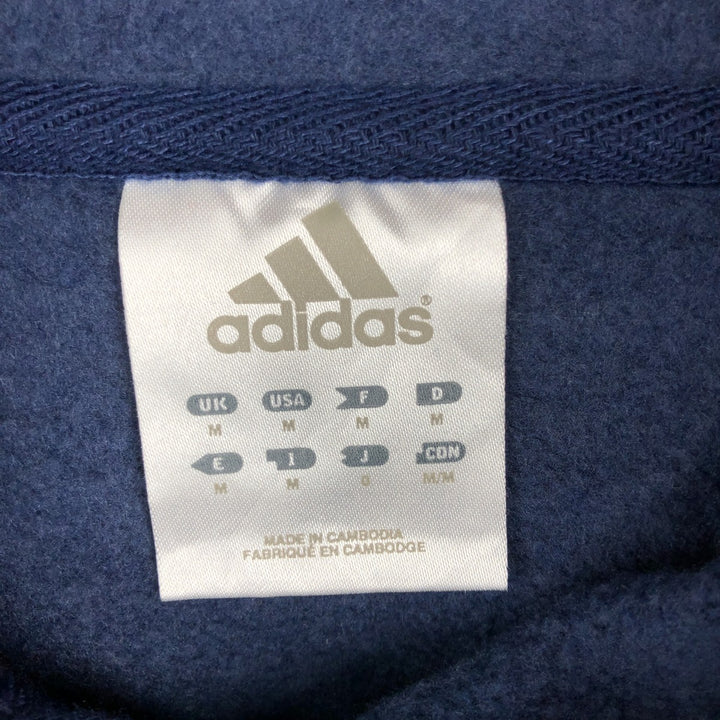 2000'S Adidas sweatshirt pullover hoodie, men's size M cotton navy blue type Vintage Second Hand
