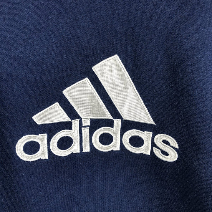 2000'S Adidas sweatshirt pullover hoodie, men's size M cotton navy blue type Vintage Second Hand