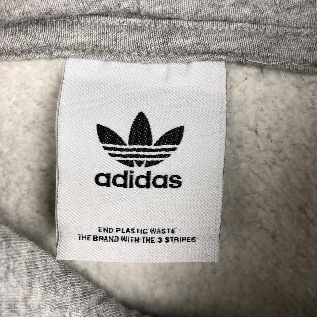 Adidas sweatshirt pullover hoodie, men's XL size cotton gray type Vintage Second Hand