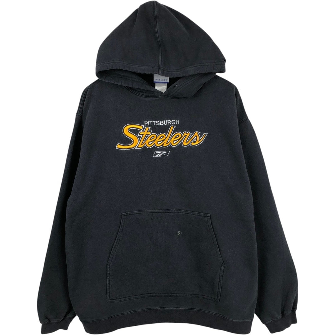 Reebok Sweat Pullover Hoodie Men's Size L cotton black type Vintage Second Hand