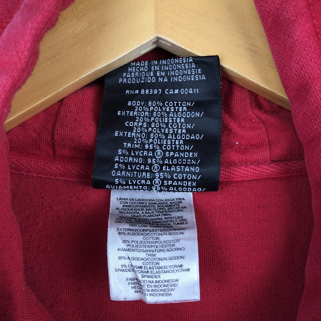 Adidas sweatshirt pullover hoodie, men's size L cotton red type Vintage Second Hand