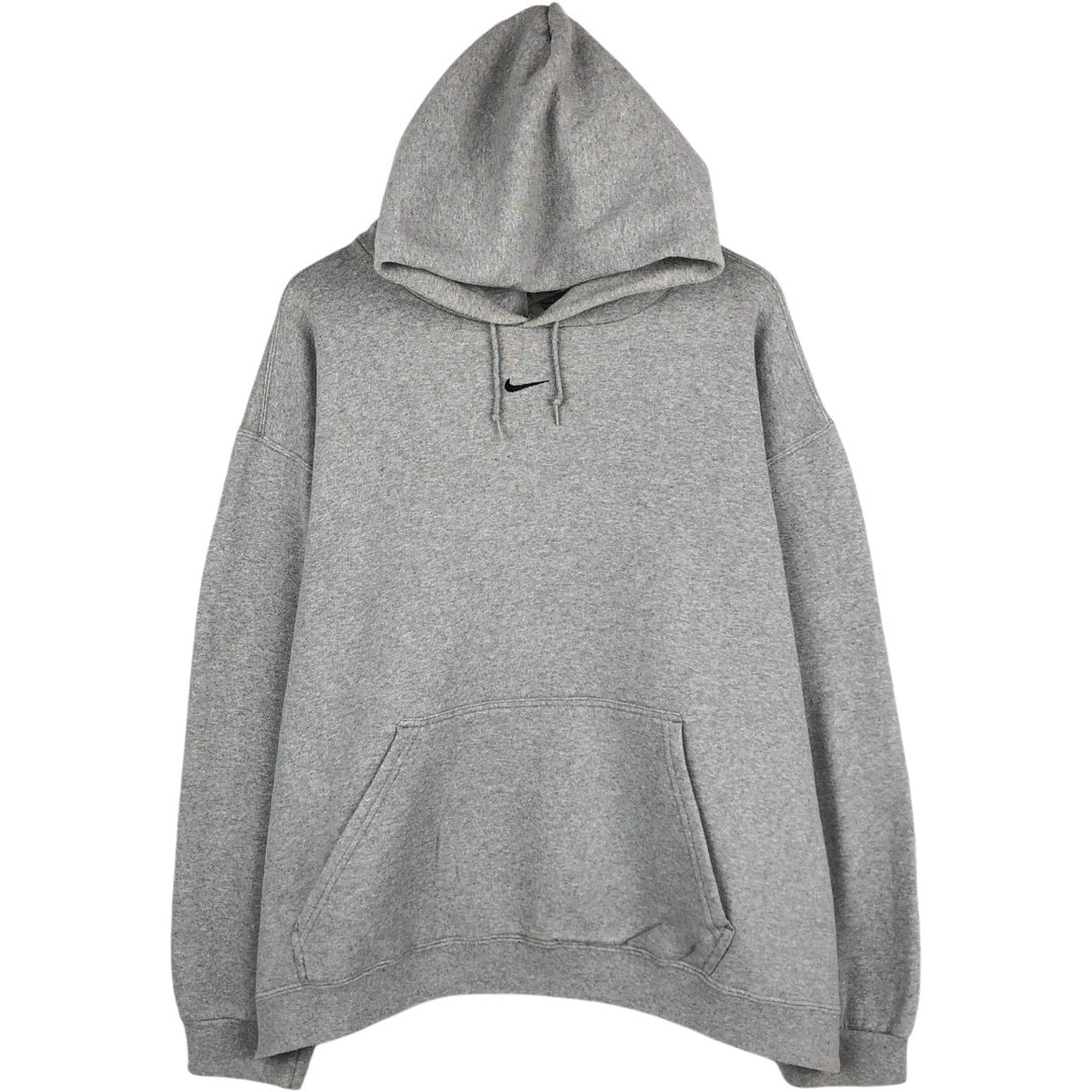 Nike Center Logo Sweat Pullover Hoodie, Made in Canada, Men's XXL equivalent. cotton gray type Vintage Second Hand