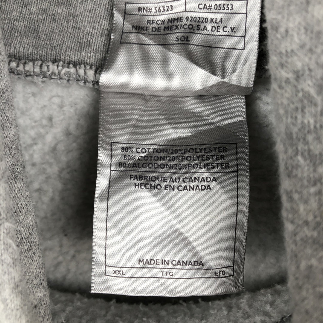 Nike Center Logo Sweat Pullover Hoodie, Made in Canada, Men's XXL equivalent. cotton gray type Vintage Second Hand
