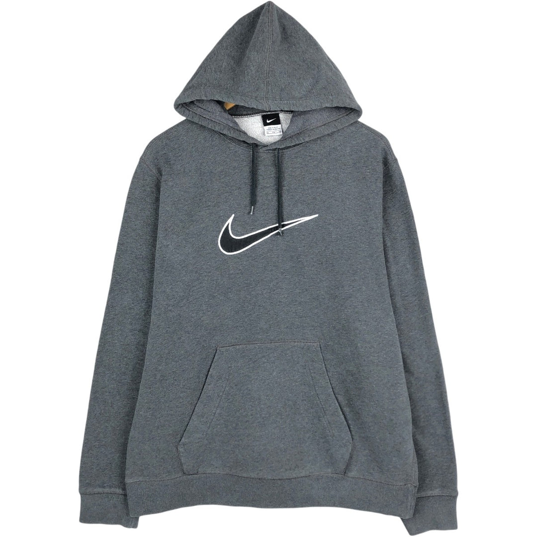 Nike Center Logo Sweat Pullover Hoodie, Men's XXL cotton gray type Vintage Second Hand