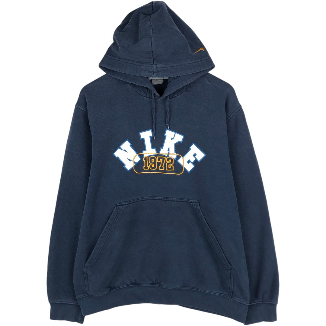 Nike Sweat Pullover Hoodie, Men's Size M cotton navy blue type Vintage Second Hand