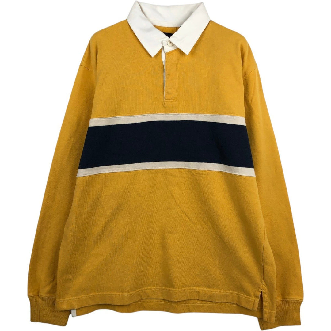 90'S GAP Long-Sleeve Rugby Shirt, Men's Size L (approx.), Vintage cotton yellow type Vintage Second Hand