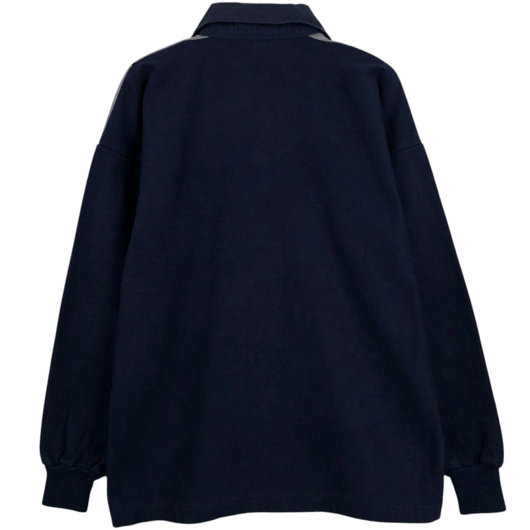 CANTERBURY OF NEW ZEALAND Long-Sleeve Rugby Shirt, Men's Size M (approx.) cotton navy blue type Vintage Second Hand