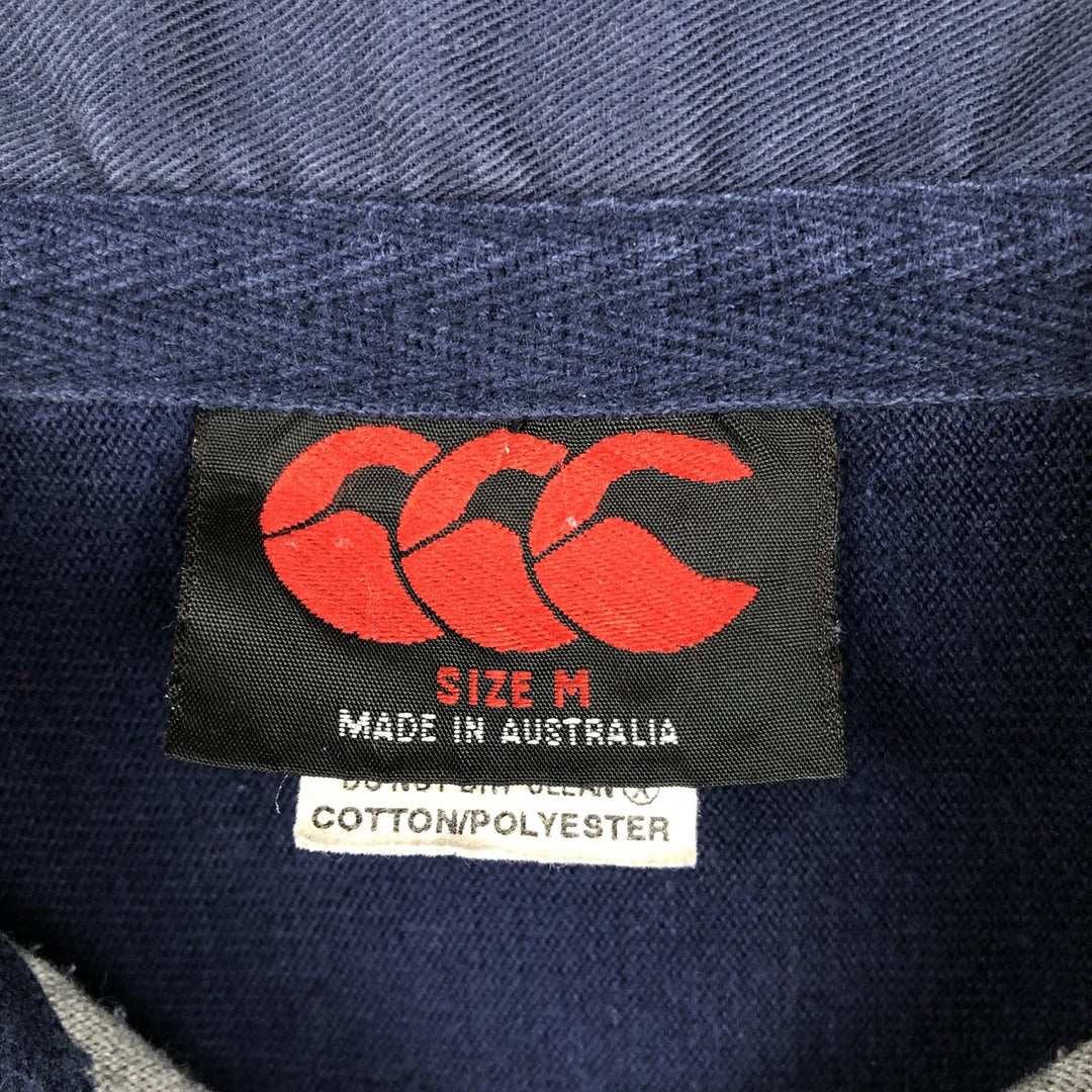 CANTERBURY OF NEW ZEALAND Long-Sleeve Rugby Shirt, Men's Size M (approx.) cotton navy blue type Vintage Second Hand