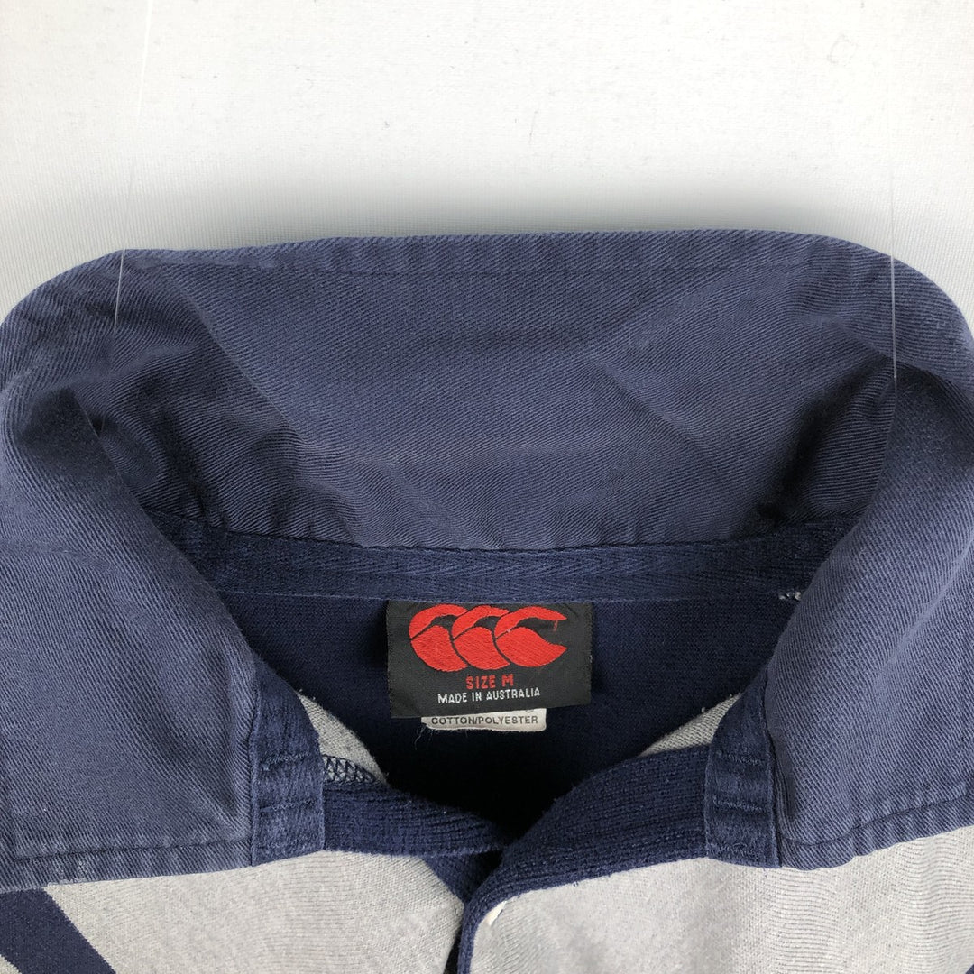 CANTERBURY OF NEW ZEALAND Long-Sleeve Rugby Shirt, Men's Size M (approx.) cotton navy blue type Vintage Second Hand