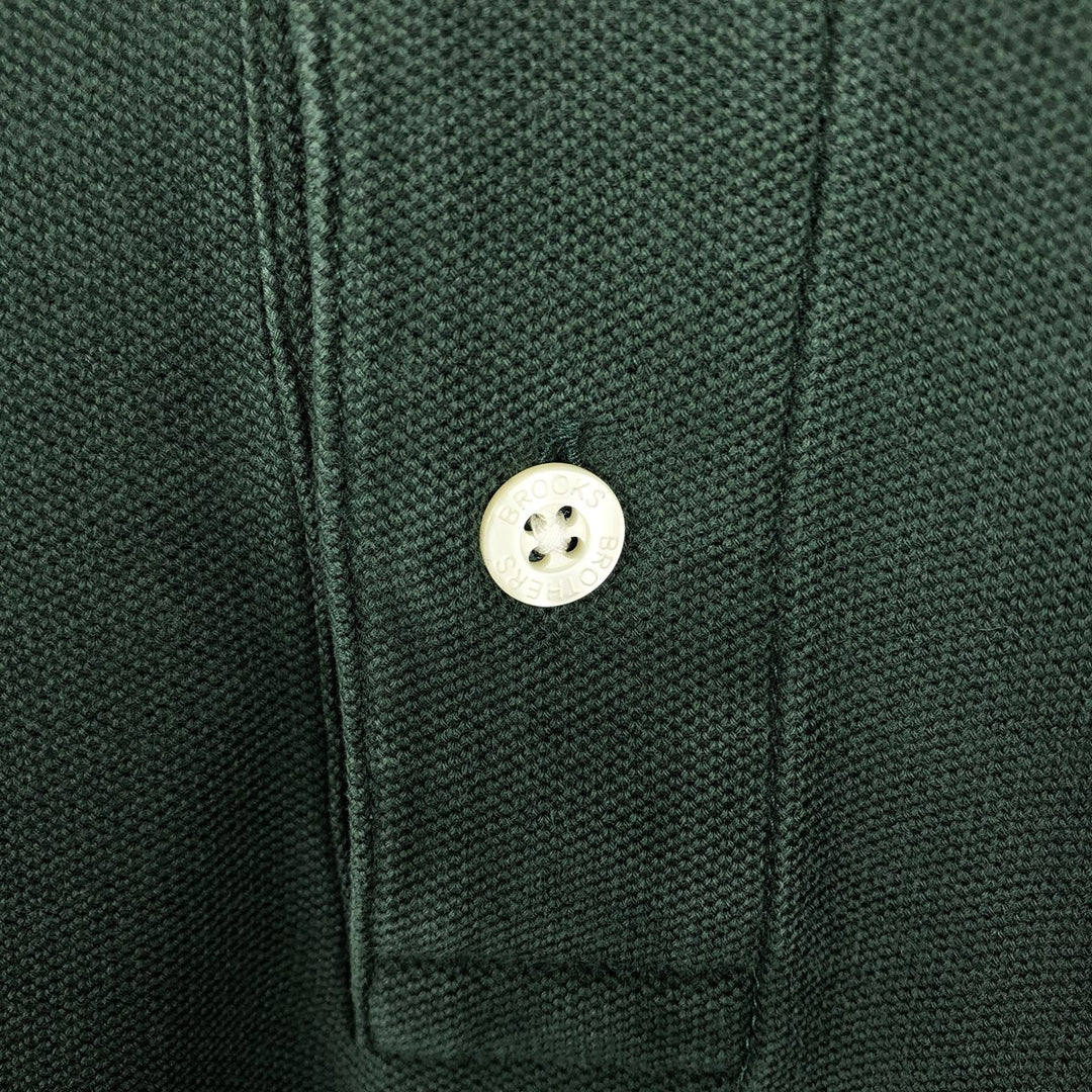Brooks Brothers 346 Long Sleeve Polo Shirt, Men's Size L cotton green type Vintage Second Hand