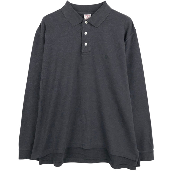 Brooks Brothers Est. 1818 Men's Long Sleeve Polo Shirt, Size M cotton Charcoal Vintage Second Hand