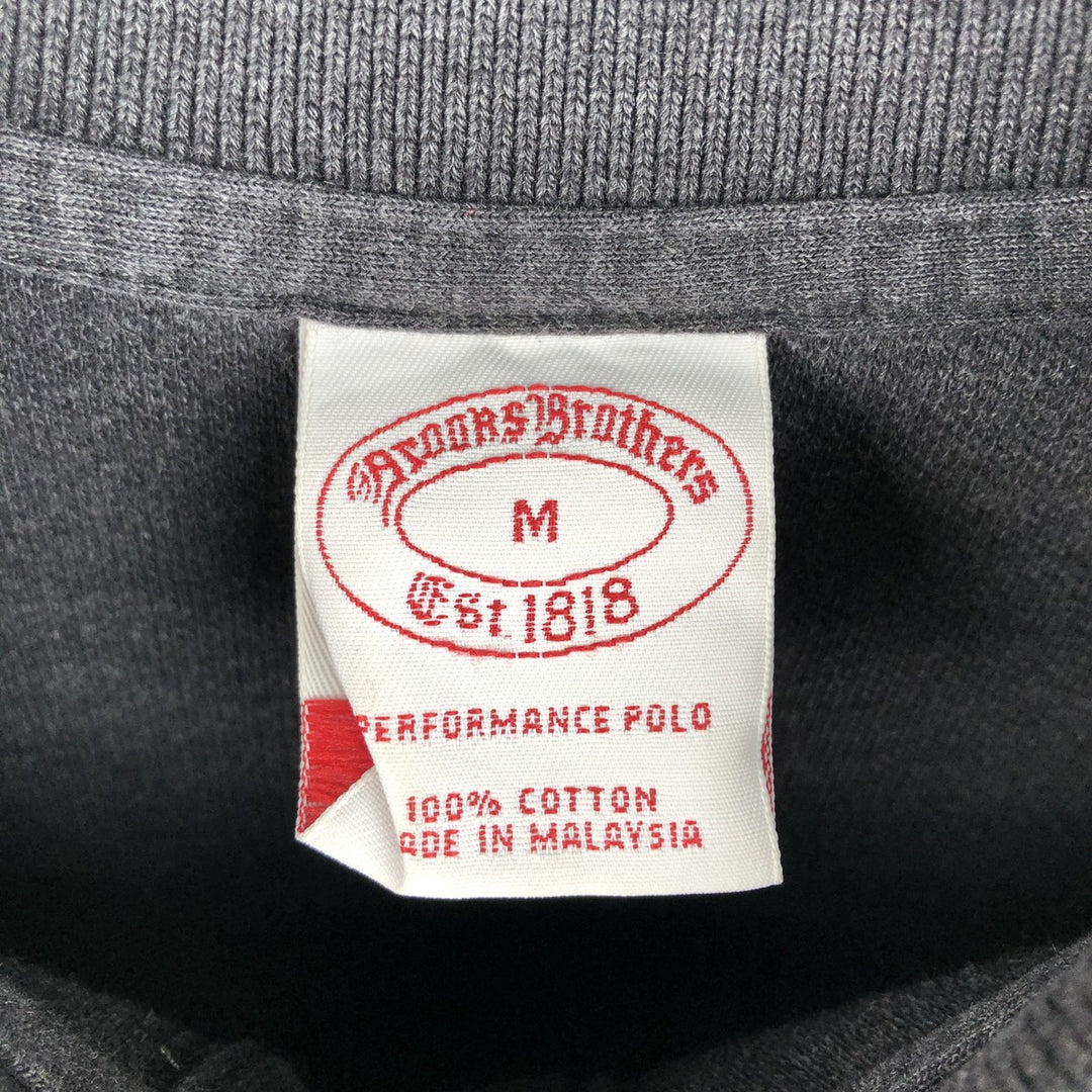 Brooks Brothers Est. 1818 Men's Long Sleeve Polo Shirt, Size M cotton Charcoal Vintage Second Hand