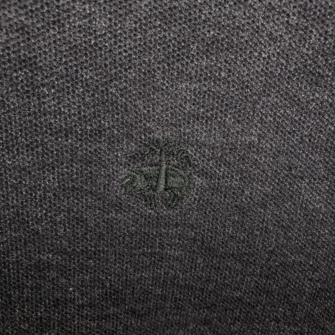 Brooks Brothers Est. 1818 Men's Long Sleeve Polo Shirt, Size M cotton Charcoal Vintage Second Hand