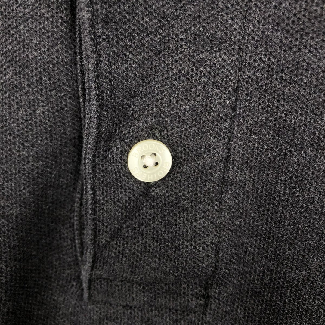Brooks Brothers Est. 1818 Men's Long Sleeve Polo Shirt, Size M cotton Charcoal Vintage Second Hand