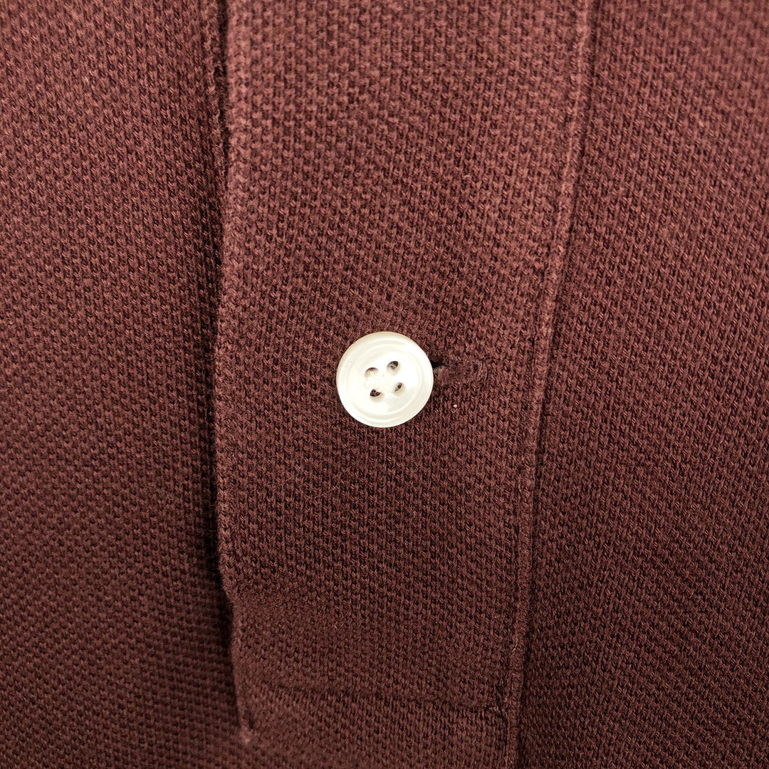 90'S J.Crew Long-Sleeve Polo Shirt, Men's Size L (Equivalent), Vintage cotton brown type Vintage Second Hand