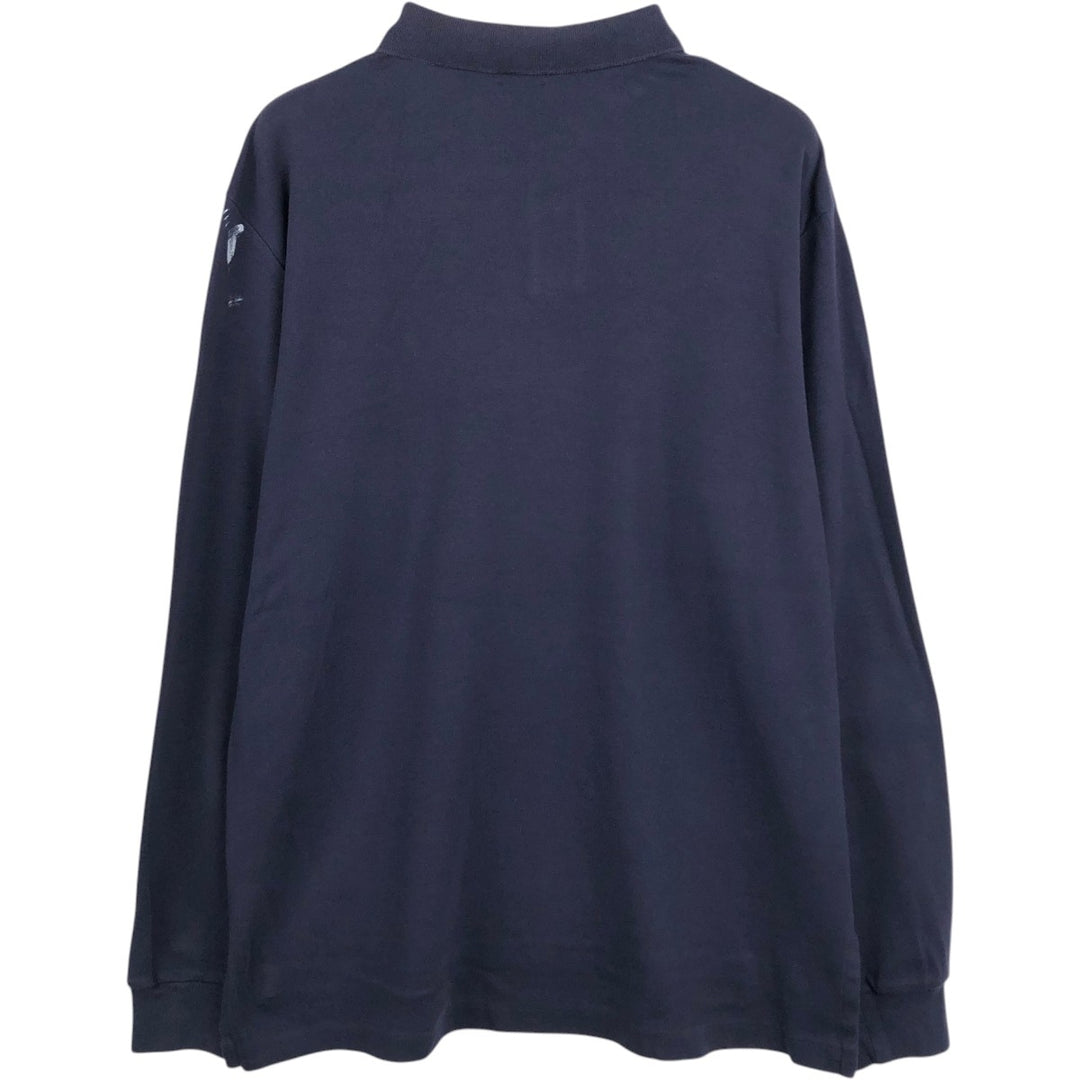 Ralph Lauren POLO RALPH LAUREN CUSTOM FIT long sleeve polo shirt men's size L cotton navy blue type Vintage Second Hand