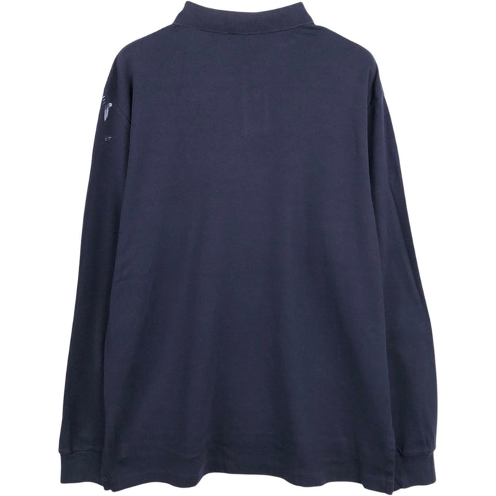 Ralph Lauren POLO RALPH LAUREN CUSTOM FIT long sleeve polo shirt men's size L cotton navy blue type Vintage Second Hand