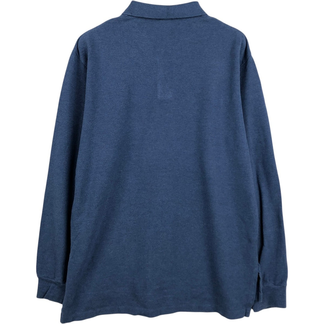 Ralph Lauren POLO by Ralph Lauren long sleeve polo shirt, men's size L cotton blue type Vintage Second Hand