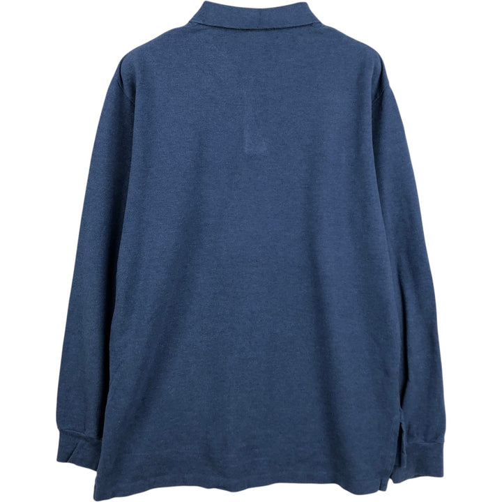 Ralph Lauren POLO by Ralph Lauren long sleeve polo shirt, men's size L cotton blue type Vintage Second Hand