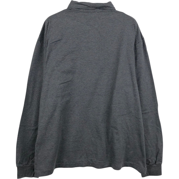 Ralph Lauren POLO by Ralph Lauren Long Sleeve Striped Polo Shirt Men's XL Pima Cotton Charcoal Vintage Second Hand