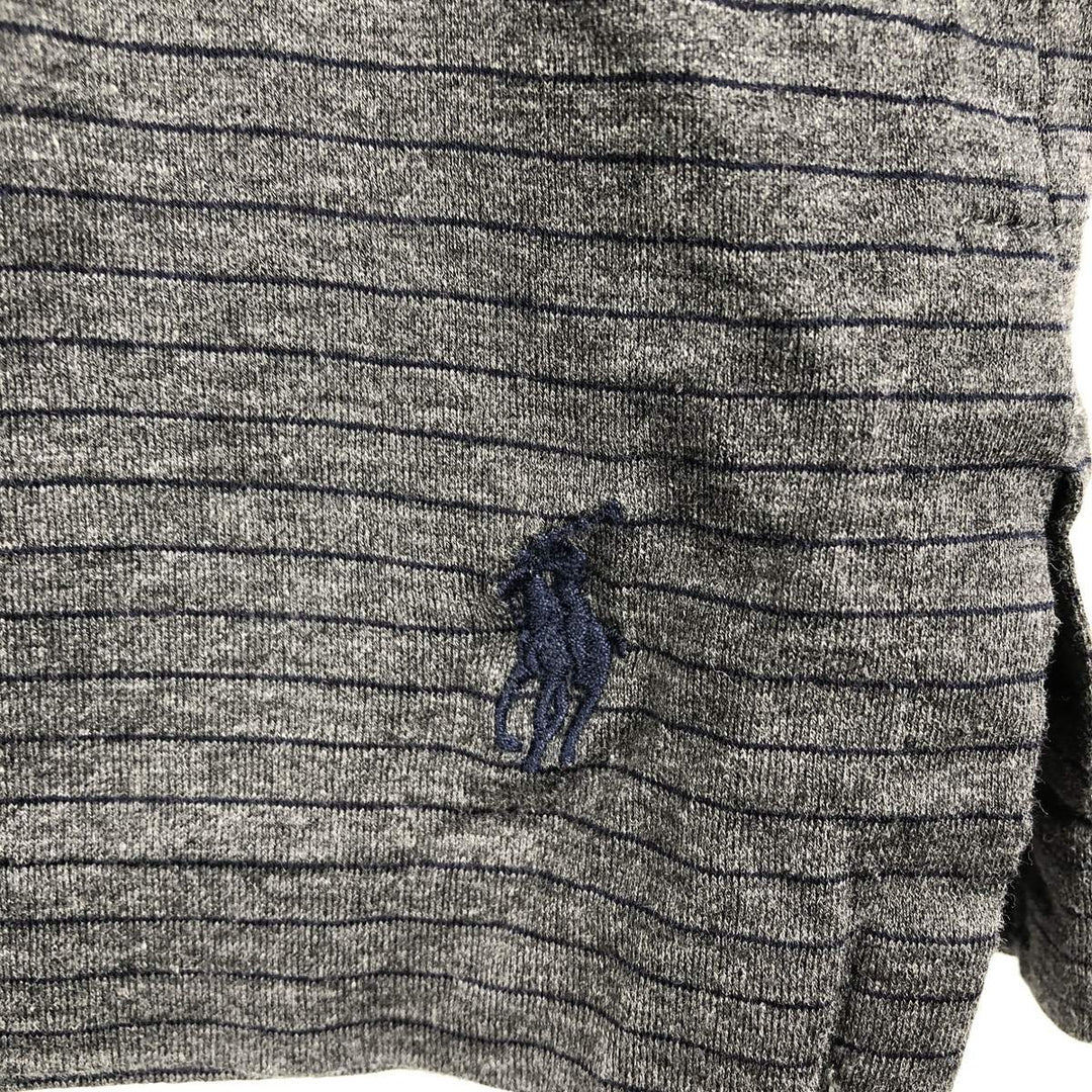 Ralph Lauren POLO by Ralph Lauren Long Sleeve Striped Polo Shirt Men's XL Pima Cotton Charcoal Vintage Second Hand