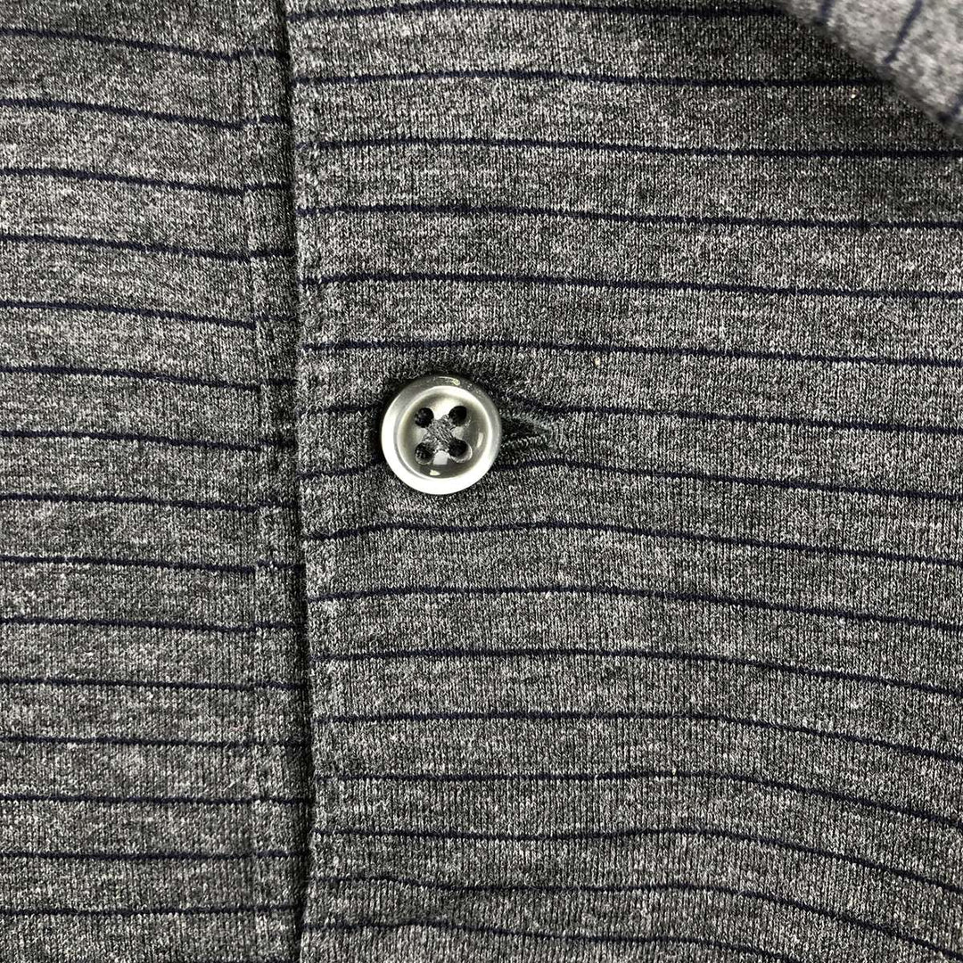 Ralph Lauren POLO by Ralph Lauren Long Sleeve Striped Polo Shirt Men's XL Pima Cotton Charcoal Vintage Second Hand