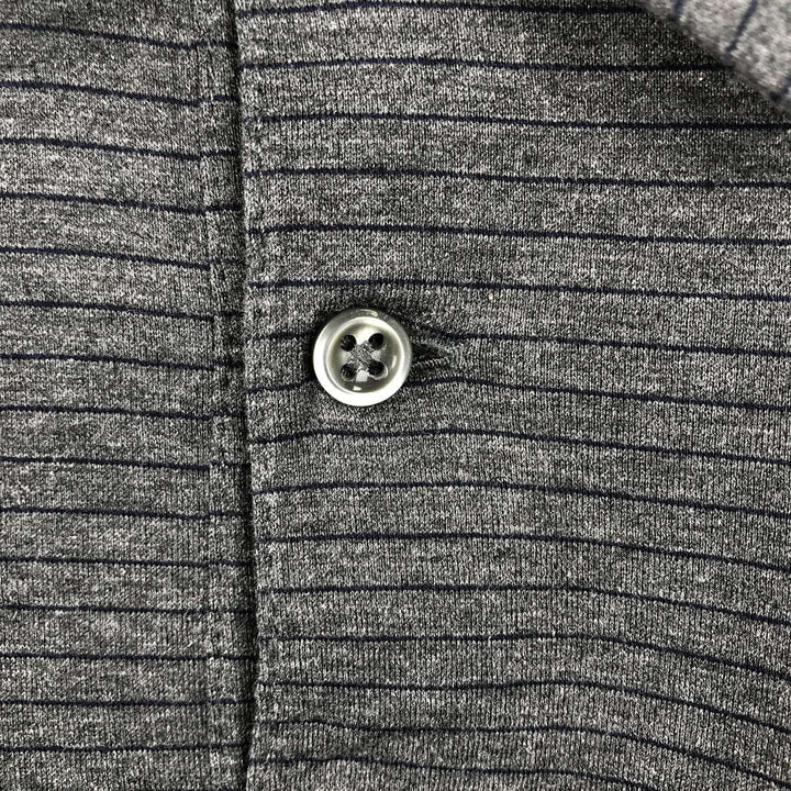 Ralph Lauren POLO by Ralph Lauren Long Sleeve Striped Polo Shirt Men's XL Pima Cotton Charcoal Vintage Second Hand