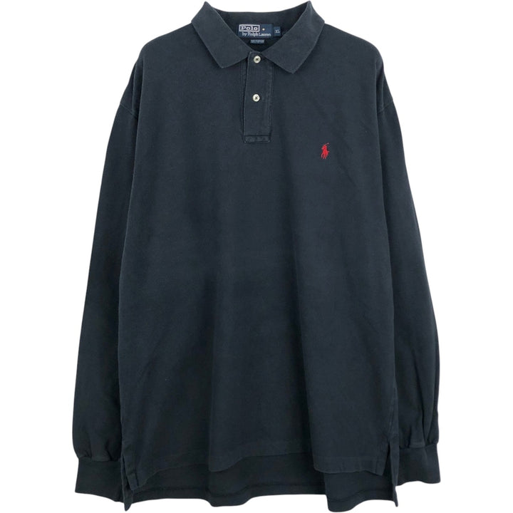 Ralph Lauren POLO by Ralph Lauren long sleeve polo shirt, men's XL size cotton black type Vintage Second Hand