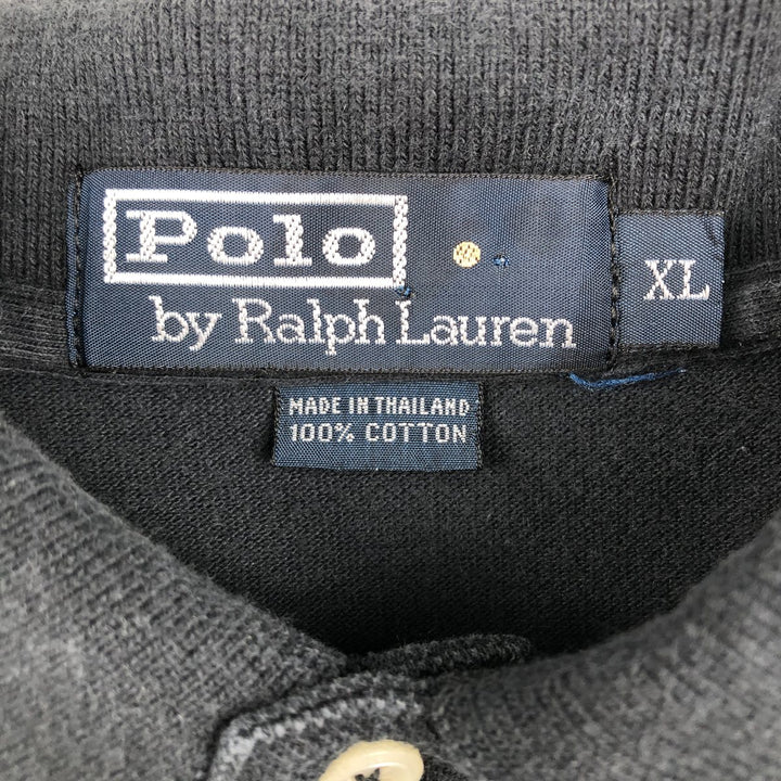 Ralph Lauren POLO by Ralph Lauren long sleeve polo shirt, men's XL size cotton black type Vintage Second Hand