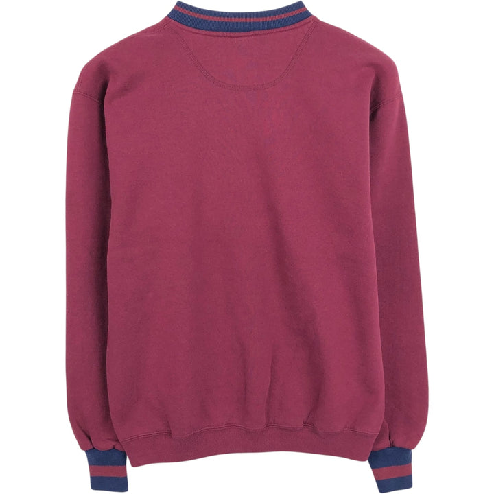 90'S Russell Henley Neck Plain Blank Sweatshirt, Made in USA, Men's Size M (Equivalent), Vintage cotton Red type red-purple Vintage Second Hand