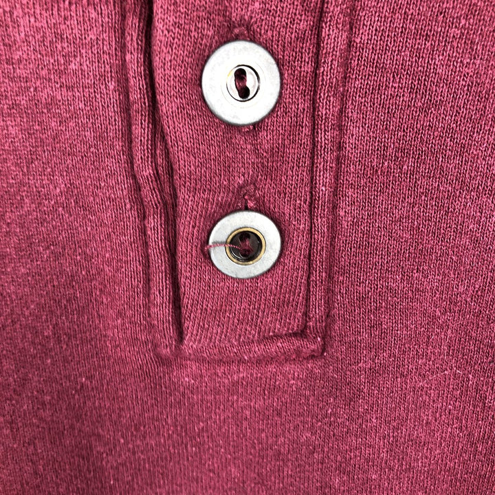 90'S Russell Henley Neck Plain Blank Sweatshirt, Made in USA, Men's Size M (Equivalent), Vintage cotton Red type red-purple Vintage Second Hand