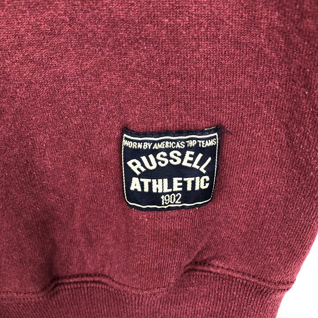 90'S Russell Henley Neck Plain Blank Sweatshirt, Made in USA, Men's Size M (Equivalent), Vintage cotton Red type red-purple Vintage Second Hand